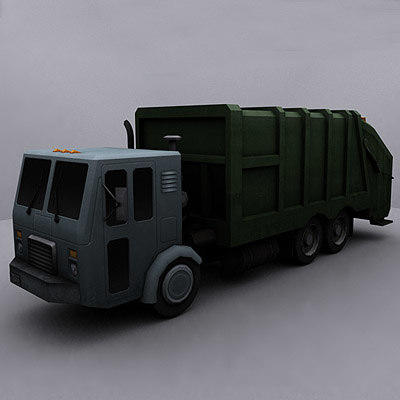 3ds max ready garbage truck - Garbage trucks collection... by GameArt3D