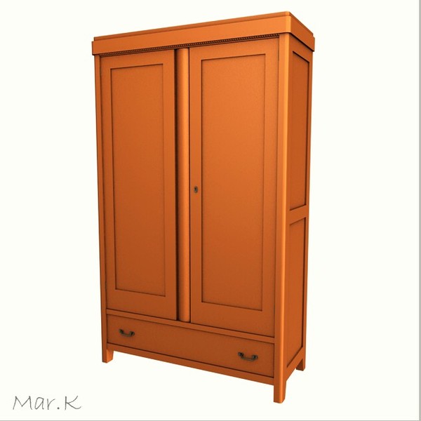 wardrobe art nouveau 3d 3ds - Wardrobe_m by Mar.K