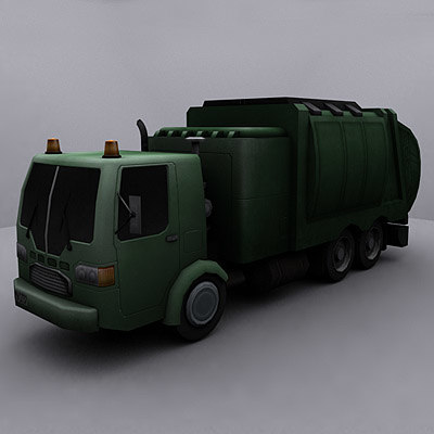 3ds max ready garbage truck - Garbage trucks collection... by GameArt3D
