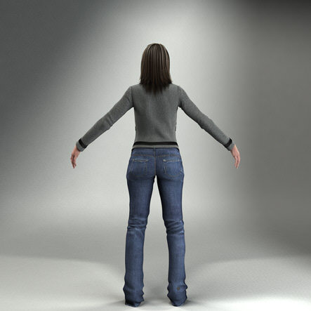 body rigged skin 3d model - CWom0006-HD2-CS... by axyzdesign