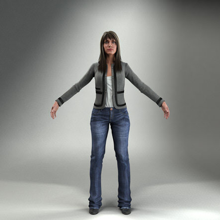 body rigged skin 3d model - CWom0006-HD2-CS... by axyzdesign