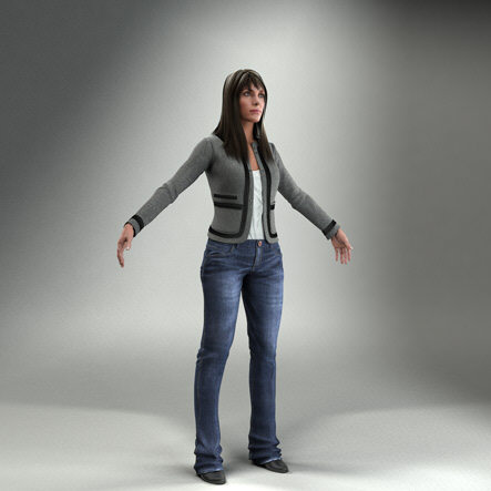 body rigged skin 3d model - CWom0006-HD2-CS... by axyzdesign