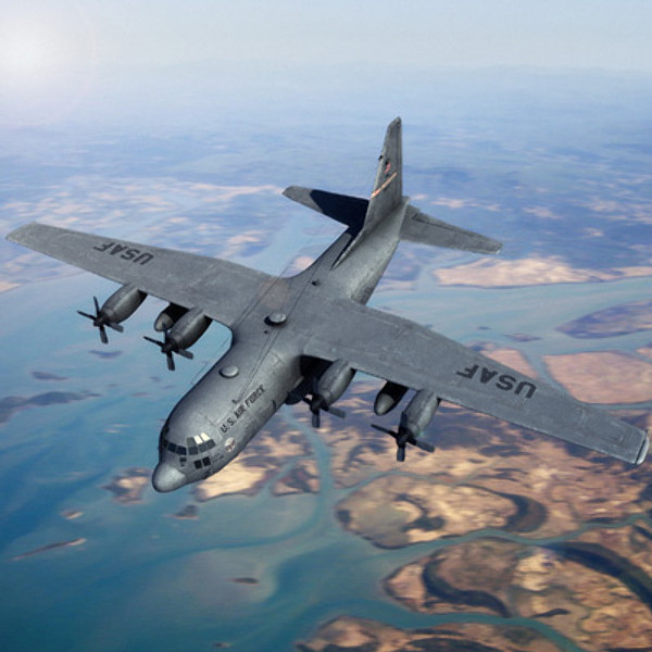 3d c-130 hercules military transport - C-130 Hercules by earth art