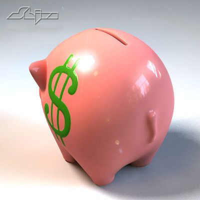piggy bank 3d model - Piggy Bank 1... by shiva3d