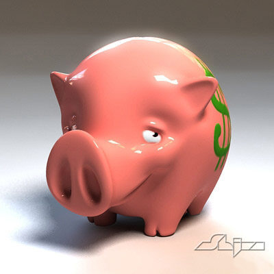 piggy bank 3d model - Piggy Bank 1... by shiva3d