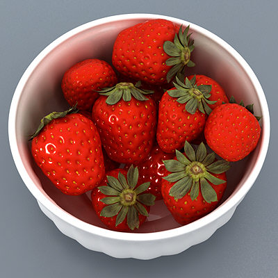 strawberry bowl 3d model - Strawberry Bowl by Pekdemir