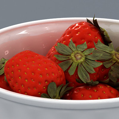 strawberry bowl 3d model - Strawberry Bowl by Pekdemir