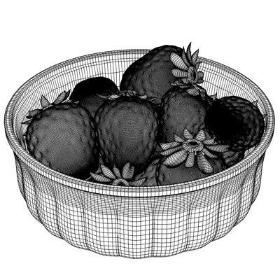 strawberry bowl 3d model - Strawberry Bowl by Pekdemir