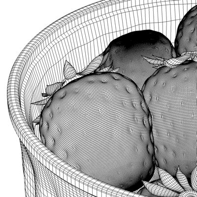 strawberry bowl 3d model - Strawberry Bowl by Pekdemir