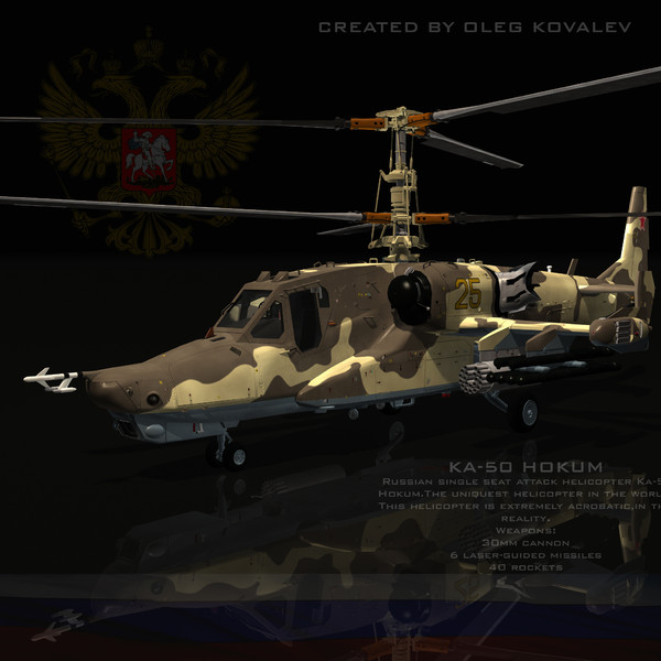3d russian attack helicopter ka-50 model - Ka-50 Hokum (pro edition).part01.rar by Oleg88Russia