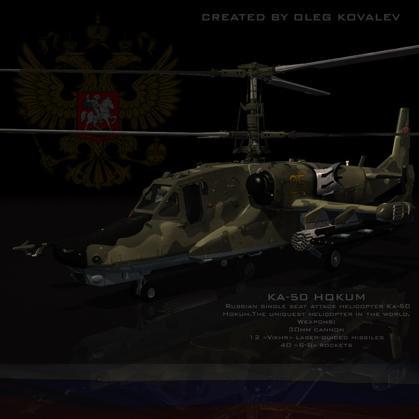 3d russian attack helicopter ka-50 model - Ka-50 Hokum (pro edition).part01.rar by Oleg88Russia