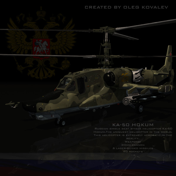 3d russian attack helicopter ka-50 model - Ka-50 Hokum (pro edition).part01.rar by Oleg88Russia