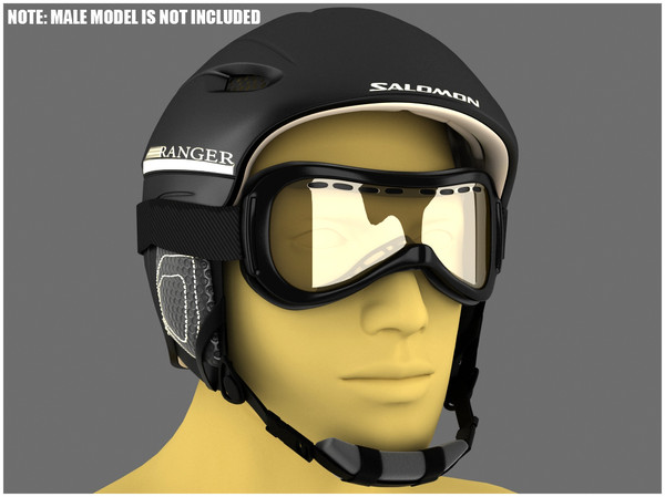 3d model winter sports helmet ski - Winter Sports Helmet and Ski Goggles by Tornado Studio