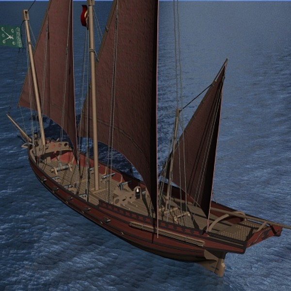 xebec pirate ship 3d model - Xebec by mostlysquare
