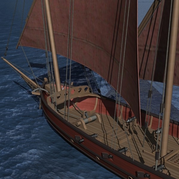 xebec pirate ship 3d model - Xebec by mostlysquare