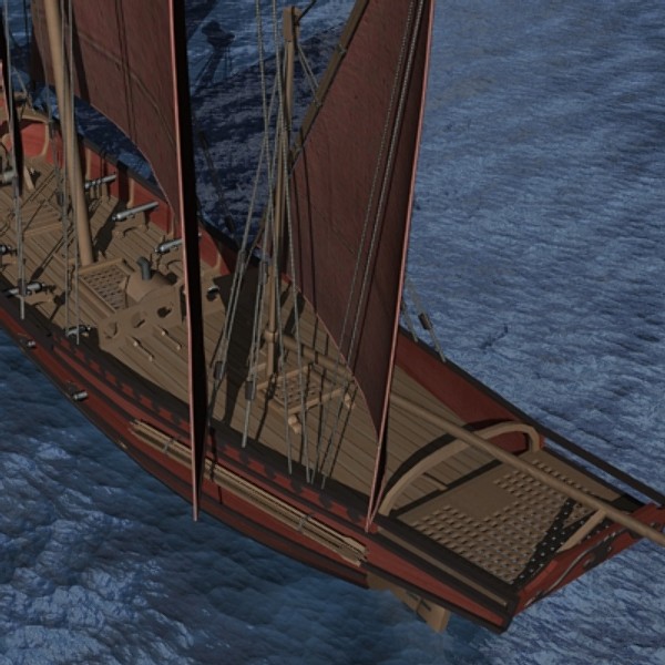 xebec pirate ship 3d model - Xebec by mostlysquare