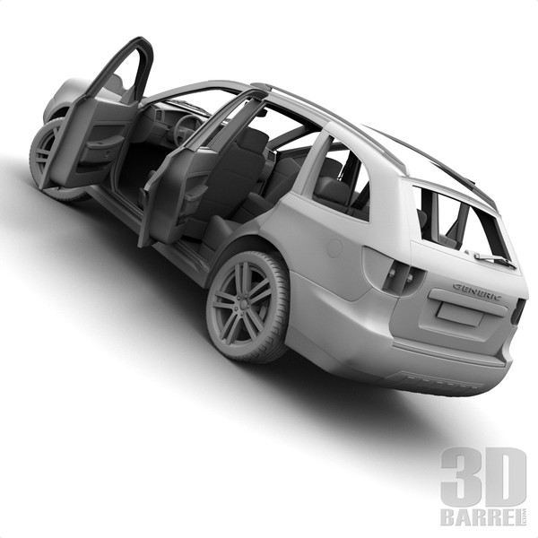maya generic car - Generic Car 004 - SUV by 3Dbarrel
