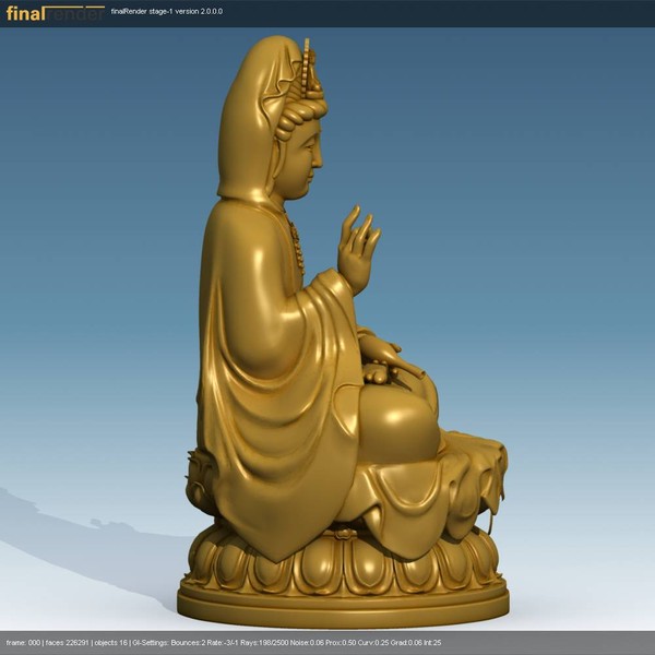 3d model bodhisattva buddha statue - Kwan yin Bodhisattva (Buddha) statue by VirtualWax