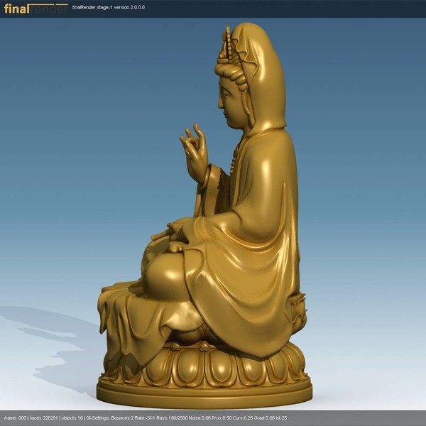 3d model bodhisattva buddha statue - Kwan yin Bodhisattva (Buddha) statue by VirtualWax