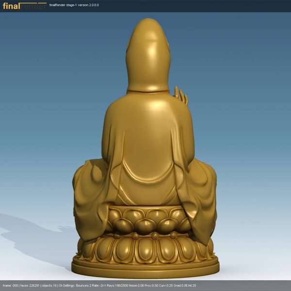 3d model bodhisattva buddha statue - Kwan yin Bodhisattva (Buddha) statue by VirtualWax