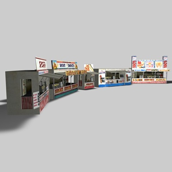 fast food shops 3d max - Fast Food Shops by NesAn Studio