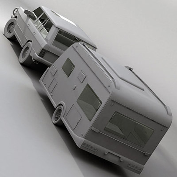 3ds max trailer stationwagon - Trailer And Stationwagon (3ds) by QLEE