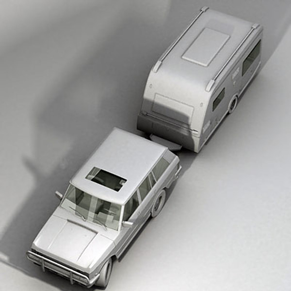 3ds max trailer stationwagon - Trailer And Stationwagon (3ds) by QLEE