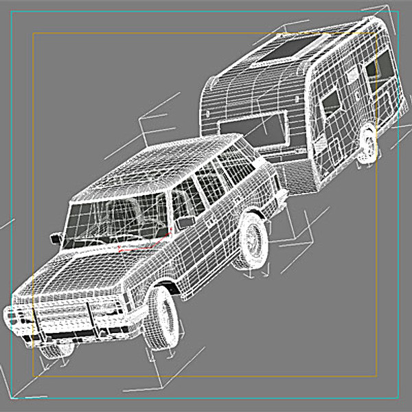 3ds max trailer stationwagon - Trailer And Stationwagon (3ds) by QLEE