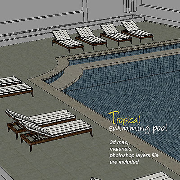 3d tropical swimming pool model - Swimming Pool by groups5