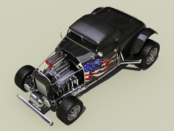 hot rod 3d model - Hot Rod by fabelar