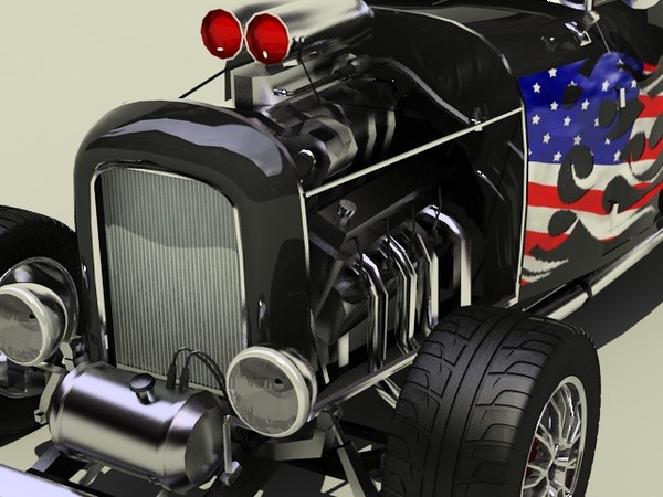 hot rod 3d model - Hot Rod by fabelar