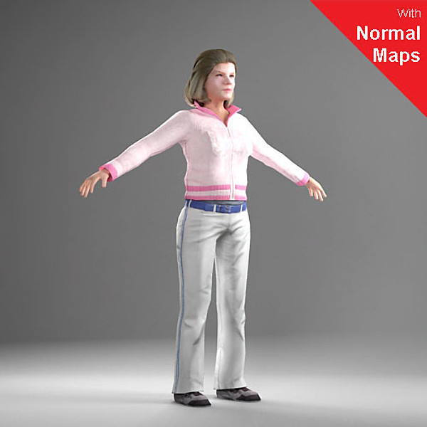 axyz character 3d model - CGirl0005-CS by axyzdesign