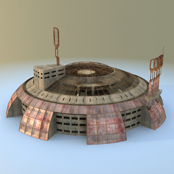 sci fi futuristic building max - Ruined Derelict Building 08... by 3D_Multimedia