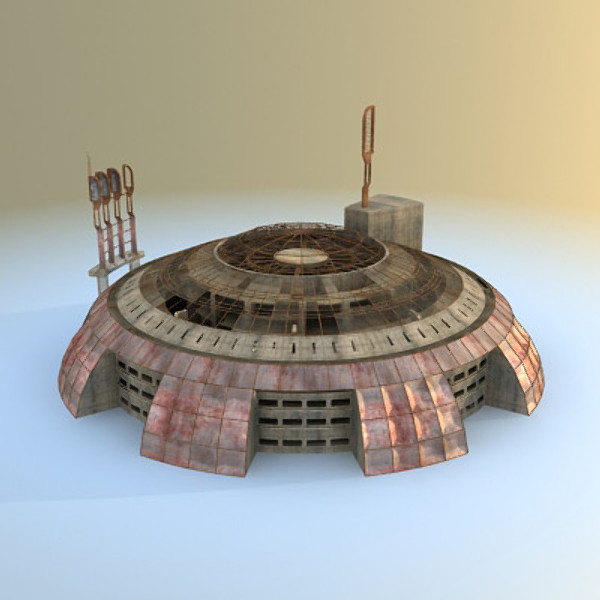 sci fi futuristic building max - Ruined Derelict Building 08... by 3D_Multimedia