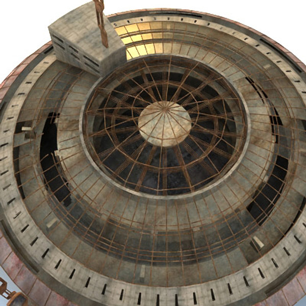 sci fi futuristic building max - Ruined Derelict Building 08... by 3D_Multimedia