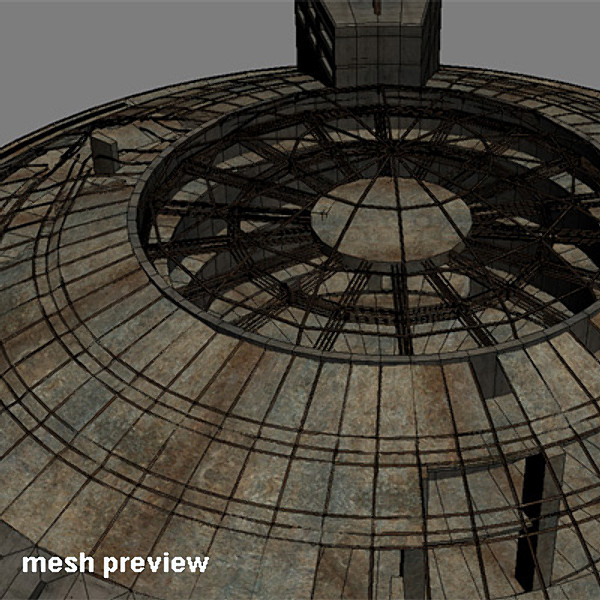 sci fi futuristic building max - Ruined Derelict Building 08... by 3D_Multimedia