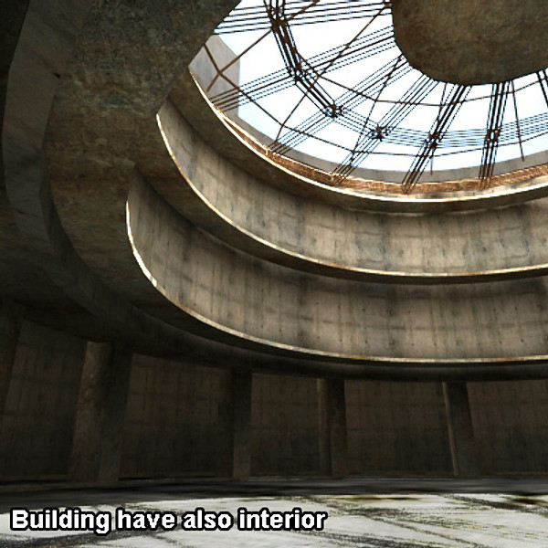 sci fi futuristic building max - Ruined Derelict Building 08... by 3D_Multimedia