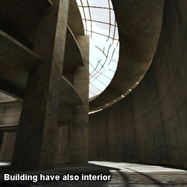 sci fi futuristic building max - Ruined Derelict Building 08... by 3D_Multimedia