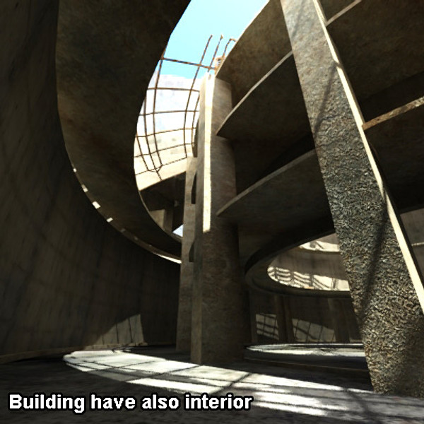 sci fi futuristic building max - Ruined Derelict Building 08... by 3D_Multimedia