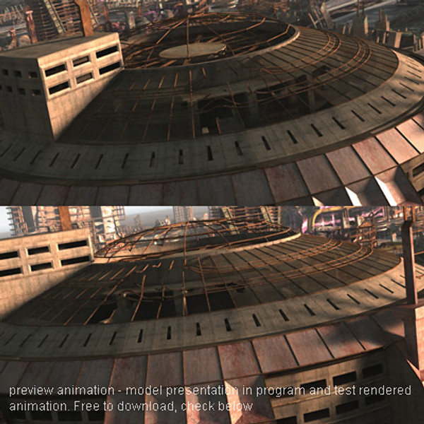 sci fi futuristic building max - Ruined Derelict Building 08... by 3D_Multimedia