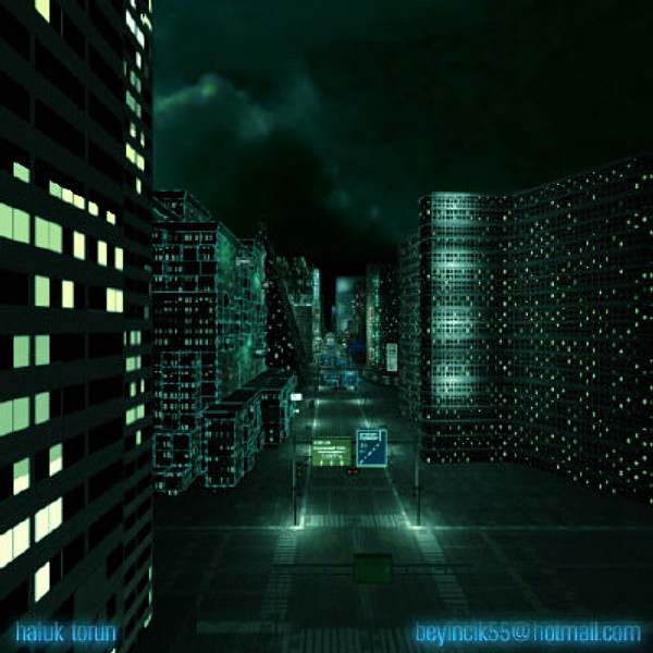 3d max street night illumination - Night Street by HalukTorun