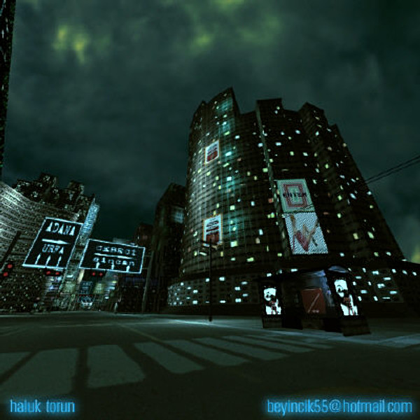 3d max street night illumination - Night Street by HalukTorun