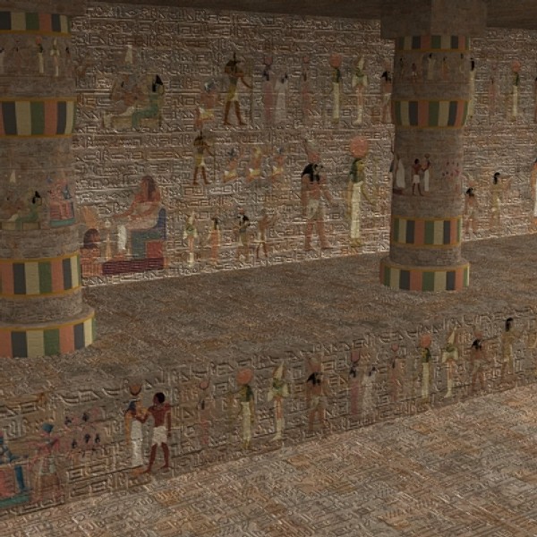 3d model egyptian corridor ancient egypt - Egyptian corridor by scripter