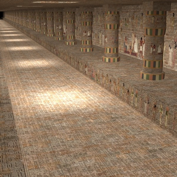 3d model egyptian corridor ancient egypt - Egyptian corridor by scripter