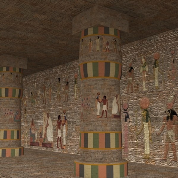 3d model egyptian corridor ancient egypt - Egyptian corridor by scripter