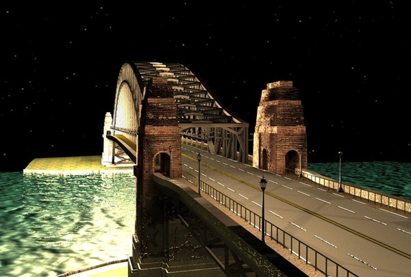 bridge scene city c4d - Bridge Scene by MattTrout