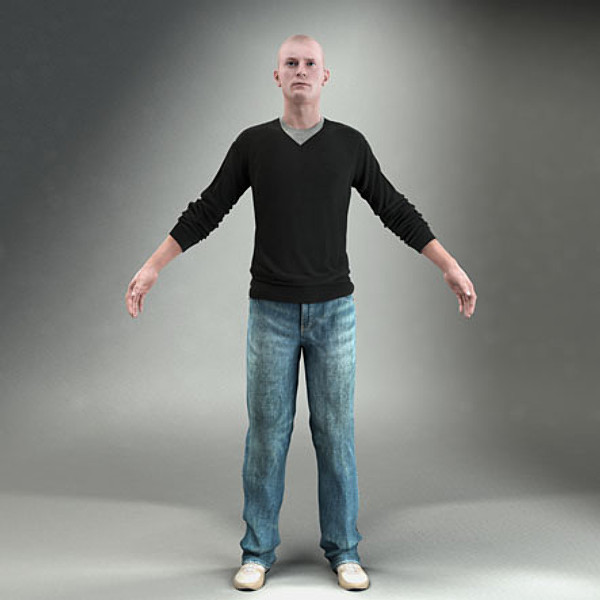 body rigged skin 3d model - CMan0005-HD2-CS... by axyzdesign