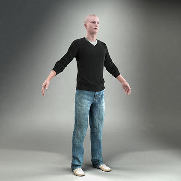 body rigged skin 3d model - CMan0005-HD2-CS... by axyzdesign