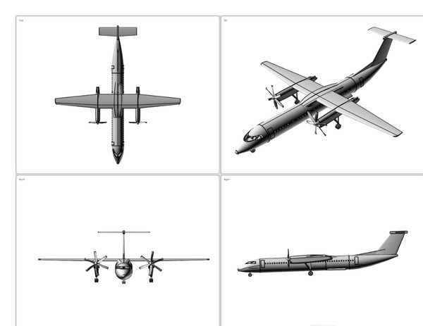 q400 aircraft iges dwg - Q400 Aircraft(rev) .dwg or .iges or .3dm by RodgerSaintJohn