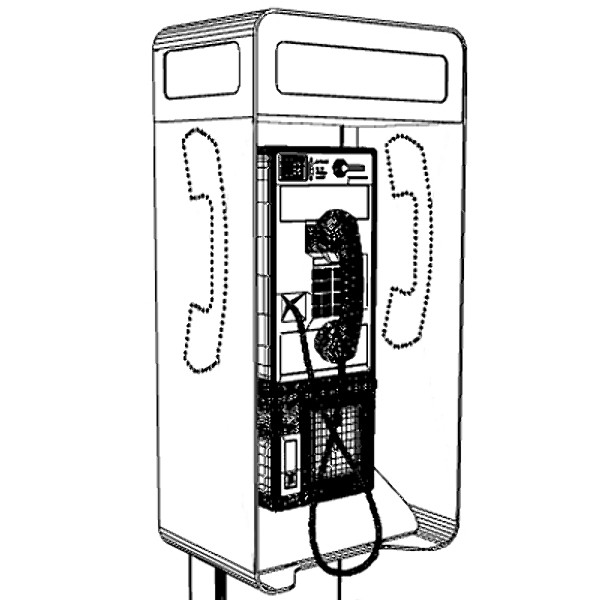 public phone 3d model - Public phone by coboide